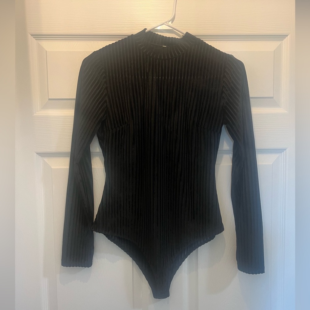 Black Velvet Shimmer Body Suit